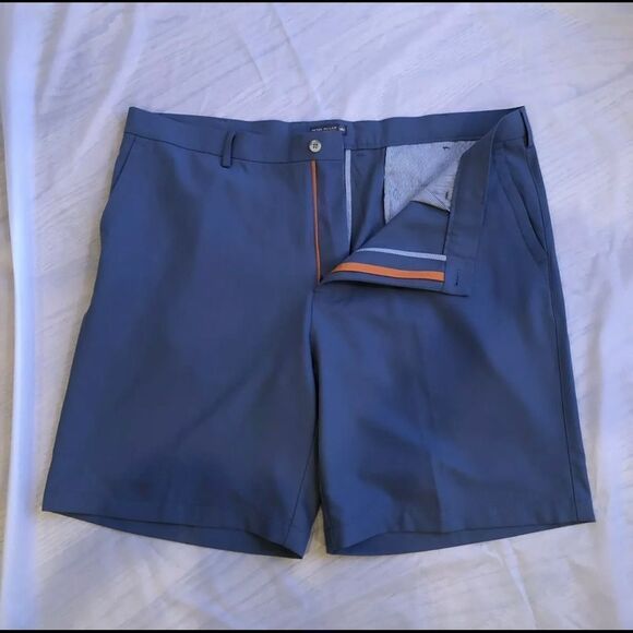 Peter Millar Crown Sport Golf Shorts Blue Polyester Size 42 - Picture 4 of 11